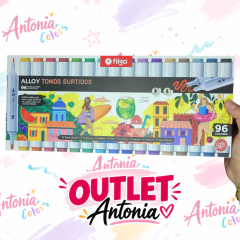 OUTLET Marcadores al alcohol Filgo Alloy Surtidos x 96 - Doble punta
