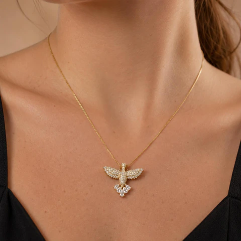 Colar Divino Espiro Santo Dourado