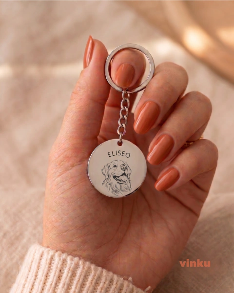 Llavero Placa | Con la carita y el nombre de tu mascota