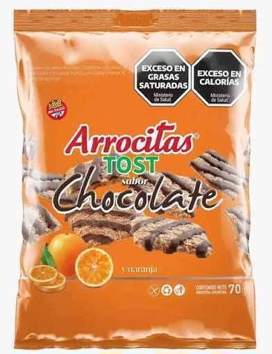 Tostadas de arroz sabor chocolate y naranja Arrocitas