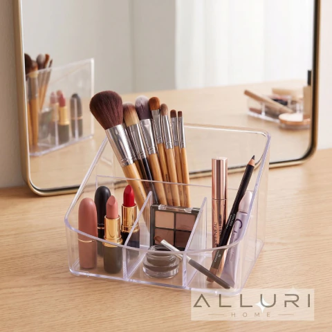 Organizador Diamond com Divisórias Transparente Paramount 18 × 17 × 13 cm