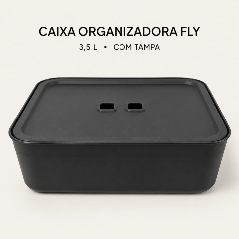 Caixa Organizadora Fly com Tampa 3,5 Litros Preta – Paramount