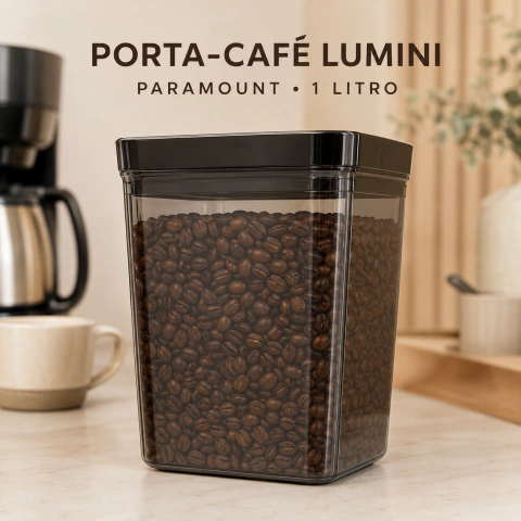 Porta-Café Lumini Quadrado 1 Litro Fumê Paramount
