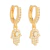 Brinco Argola Mão de Fátima (Hamsa) Cravejado Zircônia - Banhado a Ouro 18k