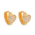 Brinco Argolinha Coração Cravejado de Zircônias - Banhado a Ouro 18k