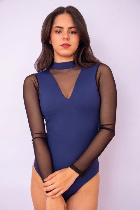 COLLANT DÁLIA - GOLA ALTA - COLEÇÃO FLORESCER AZUL