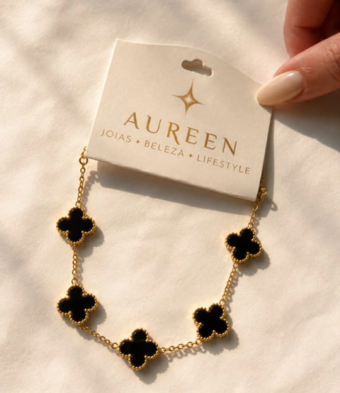 Pulseira Trevo Preto