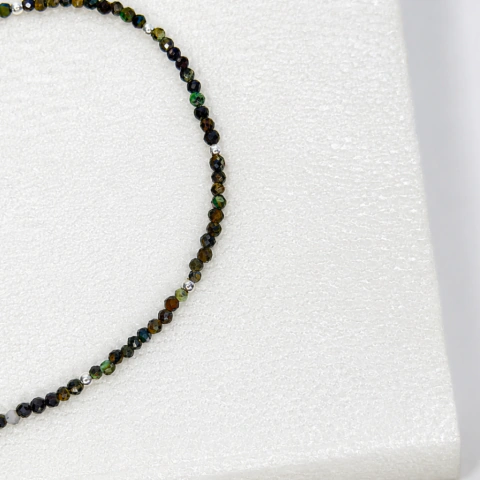 Pulsera de Turmalina Verde & Plata