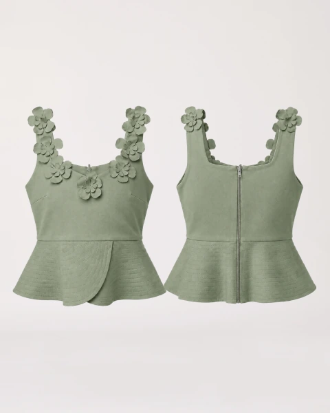 Peplum Top - Verde