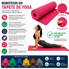 Tapete de Yoga Profissional para Treino - Loja Tiofred
