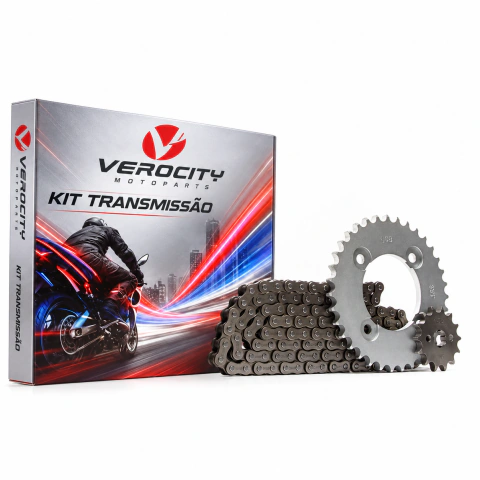 KIT TRANSMISSAO ACO 1045 COMPLETO COMPATIVEL COM MODELO HONDA POP 100 07/15 (35T+14T-428H+106L)