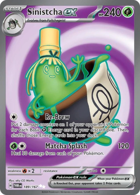 Carta Pokémon Sinistcha ex - Twilight Masquerade (189/167)