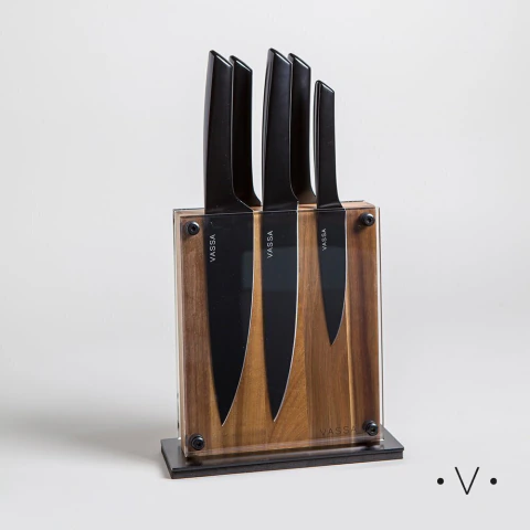 Taco Imantado X 5 Cuchiilos De Acero Black