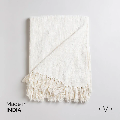 Manta Textured Woven Natural 140X178 Cm