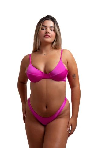 Biquíni Carol Fio Dental Rosa Glow