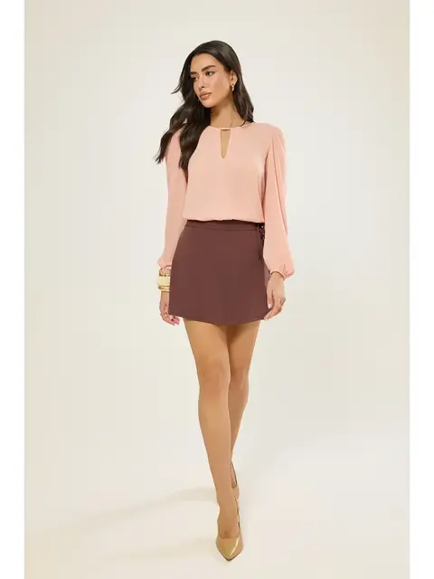 Blusa Manga Longa com Decote V