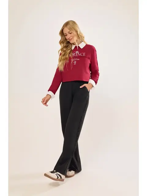 Calça Moletom com Renda