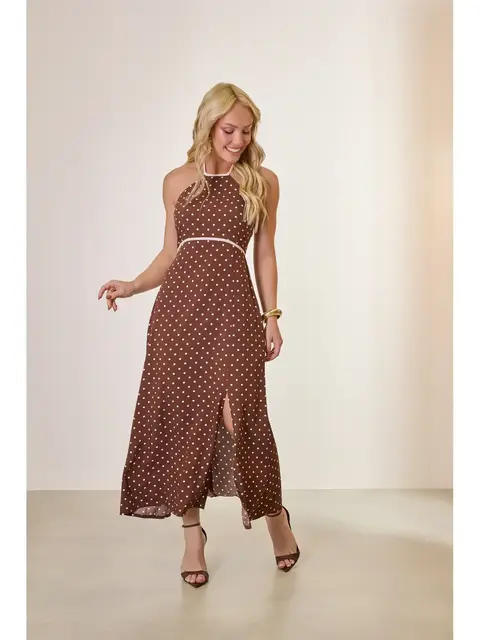 Vestido Midi Poa