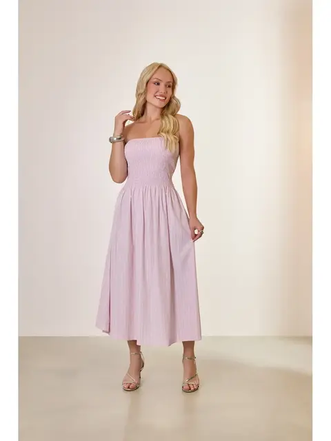 Vestido Tomara Que Caia com Lastex
