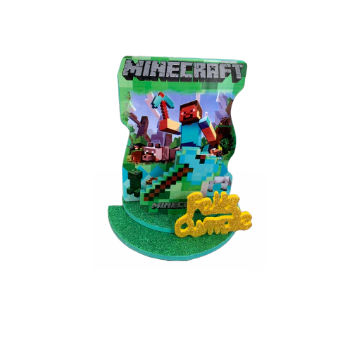 Adorno para torta Minecraft Goma Eva