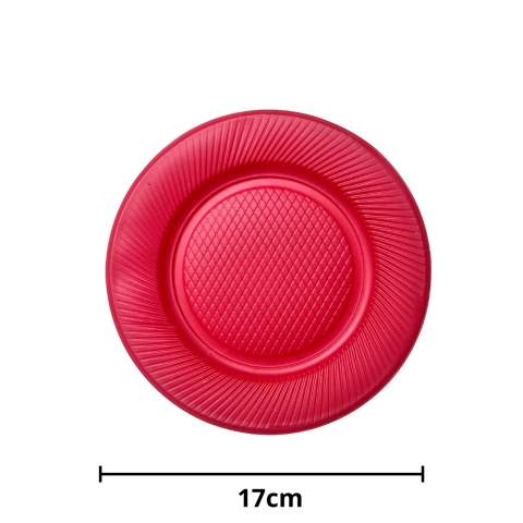 Platos Rojo De Postre Descartables x50