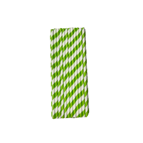 Sorbete Polipapel Rayado Verde Manzana x25u