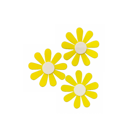 Flores Amarillas con Aplique x 3unid.