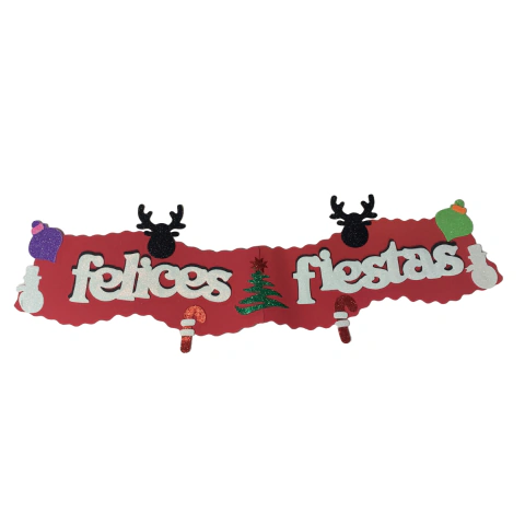 Adorno Navideño Cartel Colgante Felices Fiestas Decoracion