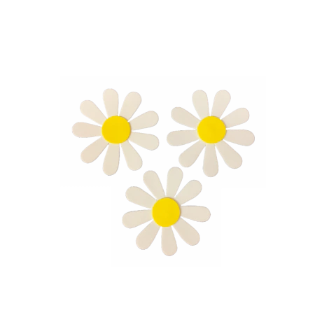 Flores Blancas con Aplique x 3unid.
