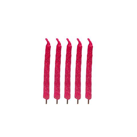 Velas Corta Rosa Chicle X 5 Unidades