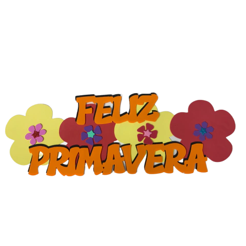 Cartel Feliz Primavera Floreado