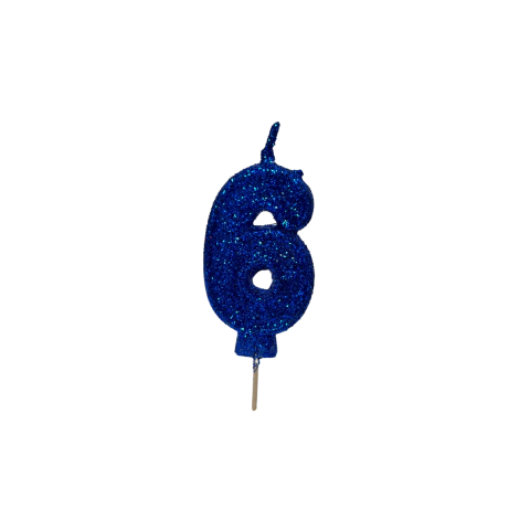 Vela Numero 6 Gibre Azul