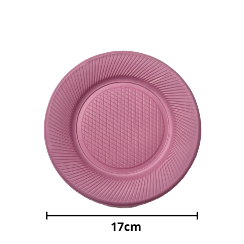 Platos Rosa De Postre Descartables x50