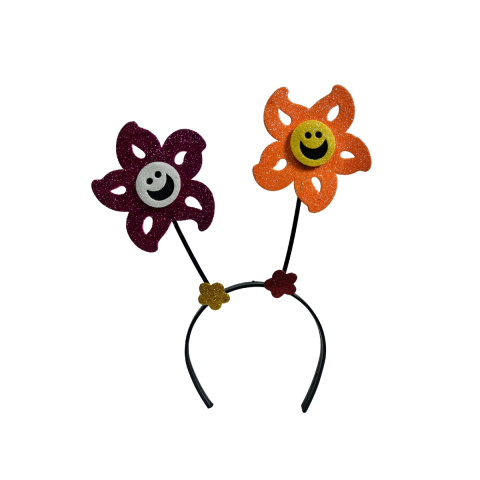 Vincha de Flores Carita Feliz x1u.