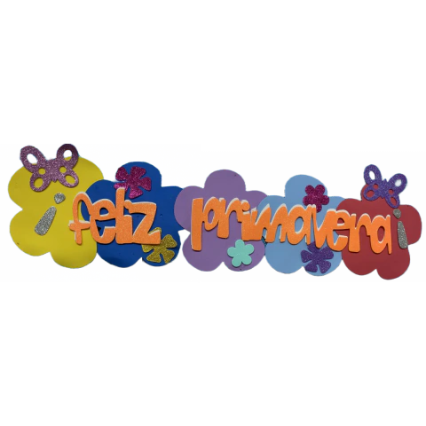 Cartel de Flores Feliz primavera