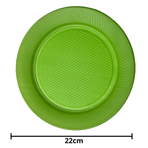 Platos Verde Lima Grande Descartables x25
