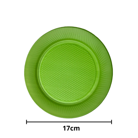 Platos Verde Claro De Postre Descartables x50