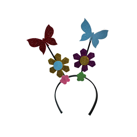 Vincha de Flores Primavera Mariposa x1u.