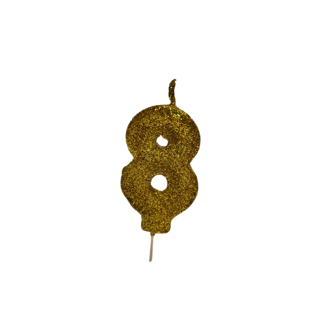 Vela Numero 8 Gibre Dorado