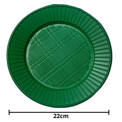 Platos Verde Grande Descartables x25