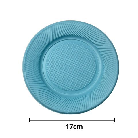 Platos Celeste De Postre Descartables x50