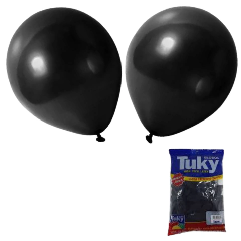 Globo Tuky 9″ Estandar Negro x25u