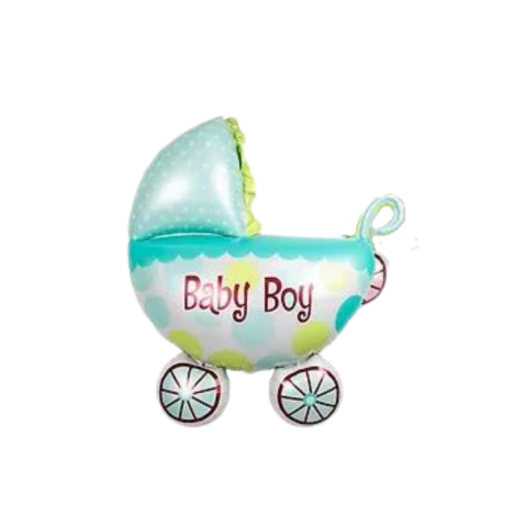 Globo Metalizado Cochecito Celeste 40 CM x1