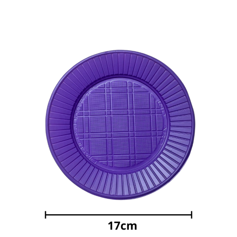 Platos Violetas De Postre Descartables x50