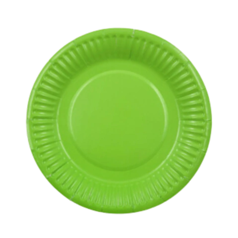 Platos Polipapel Verde Lima x8u