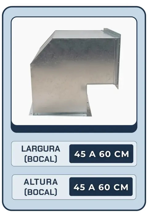 Curva 90° Retang. 45 a 60 cm Bocal (L x A) - Galvalume
