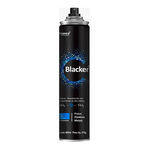 Blacker Selante em Aerossol SiO2 TiO2 para Pneus, Plásticos e Metais 400ml Alcance