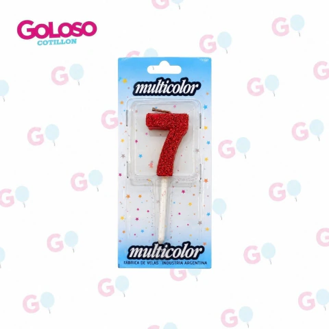 Vela número brillo con palito