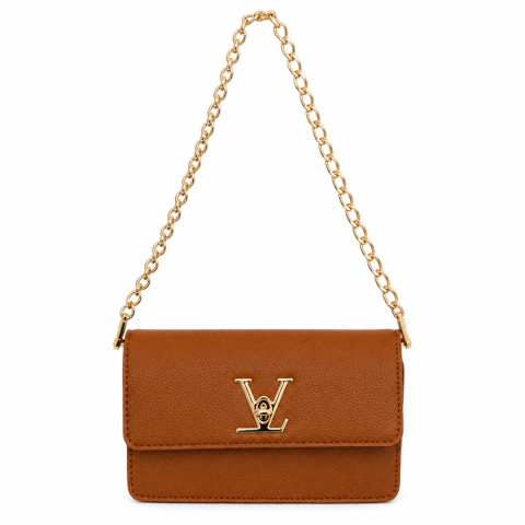 Bolsa Mini Bag Sintético Luxo Cor Marrom AL84002