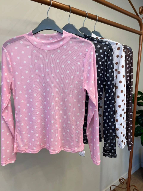 Blusa Tule em Poá